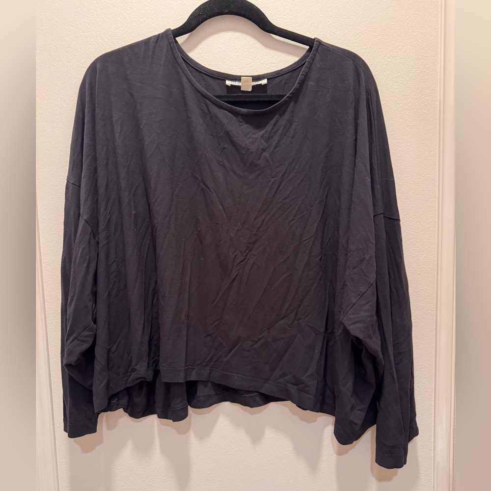 Mimu Maxi Slouch Top Black Jersey